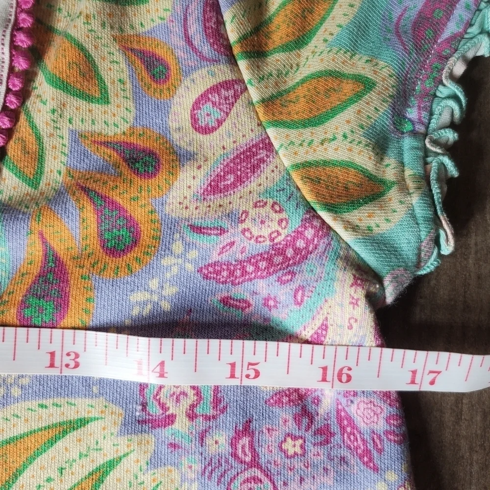 Matilda Jane Treasure Trove Aqua Fuchsia Paisley Floral Swim Cover Up Size 14